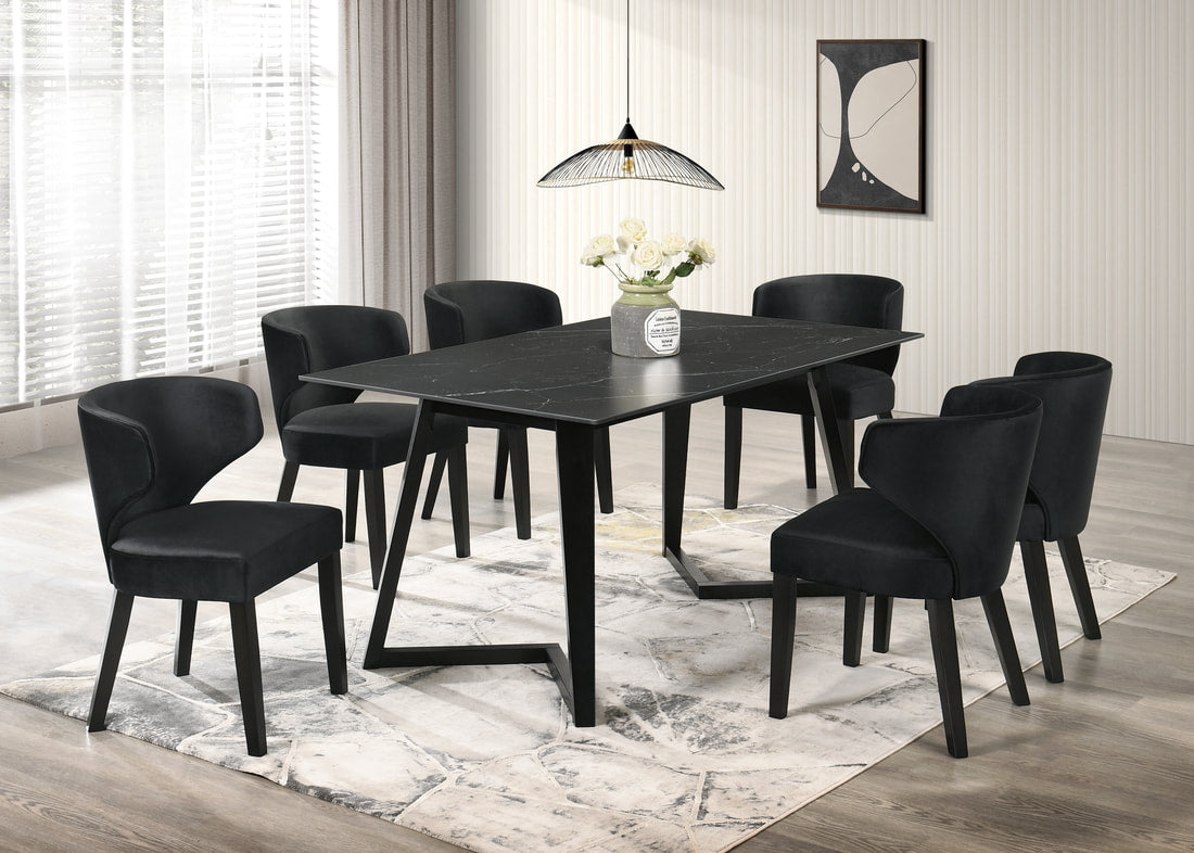 Hamilton ONYX Table + 6 Chair Set