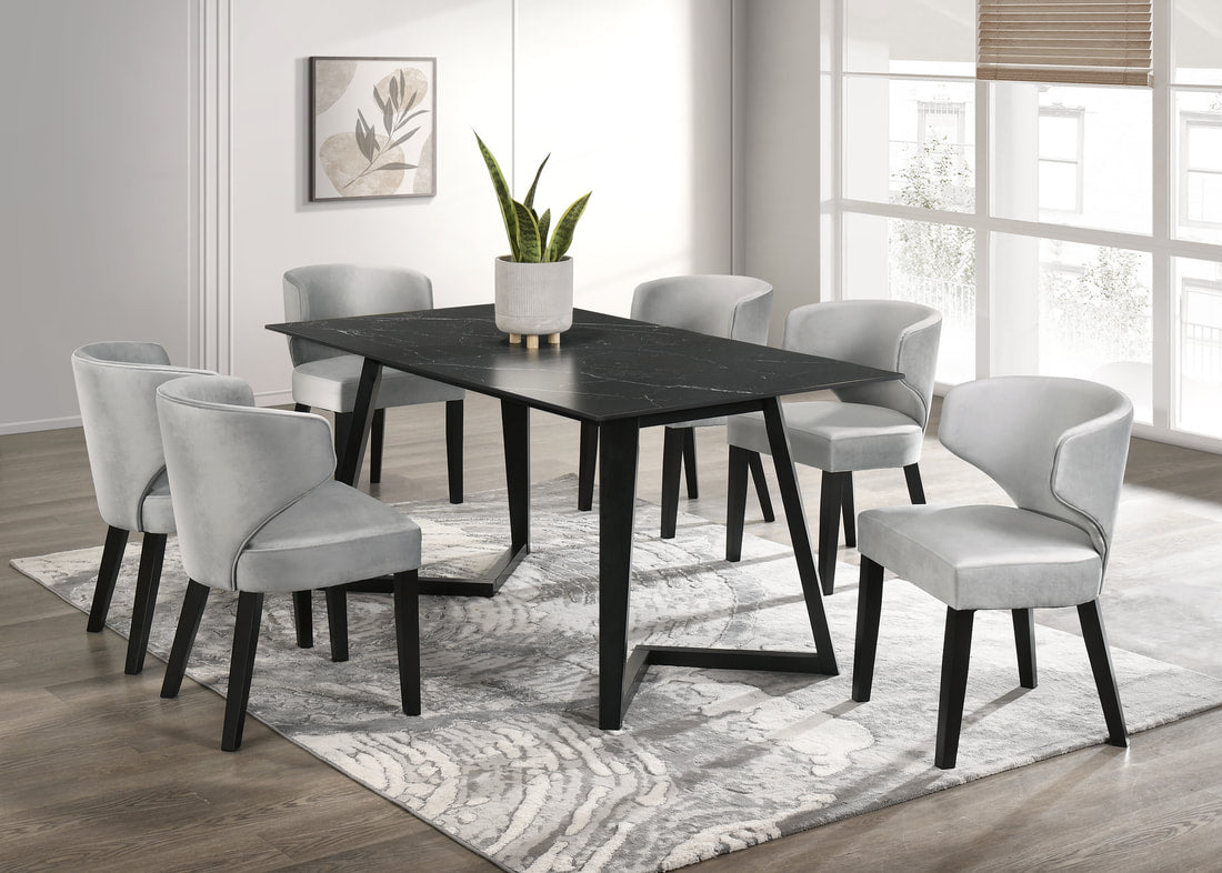 Hamilton ONYX Table + 6 Chair Set