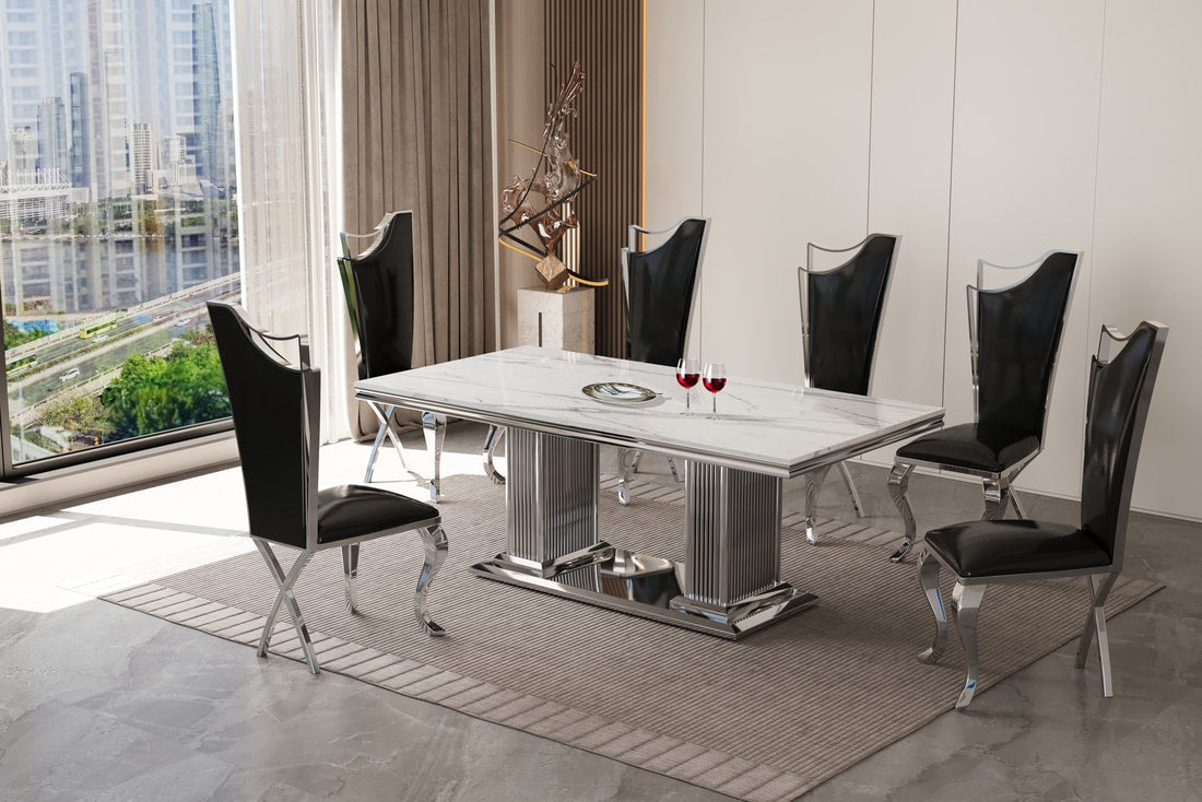 D6061 - Dining Table + 6 Chair Set