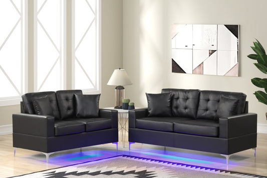 Miami White - Sofa & Loveseat Set (LED LIGHTS)